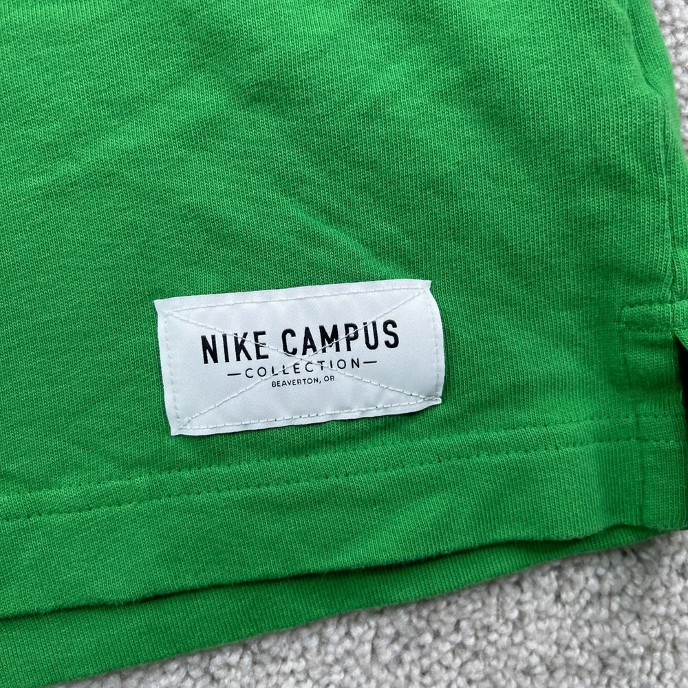 Oregon Ducks Polo Shirt Men Large Green Nike Campus Collection Long Sleeve Rugby